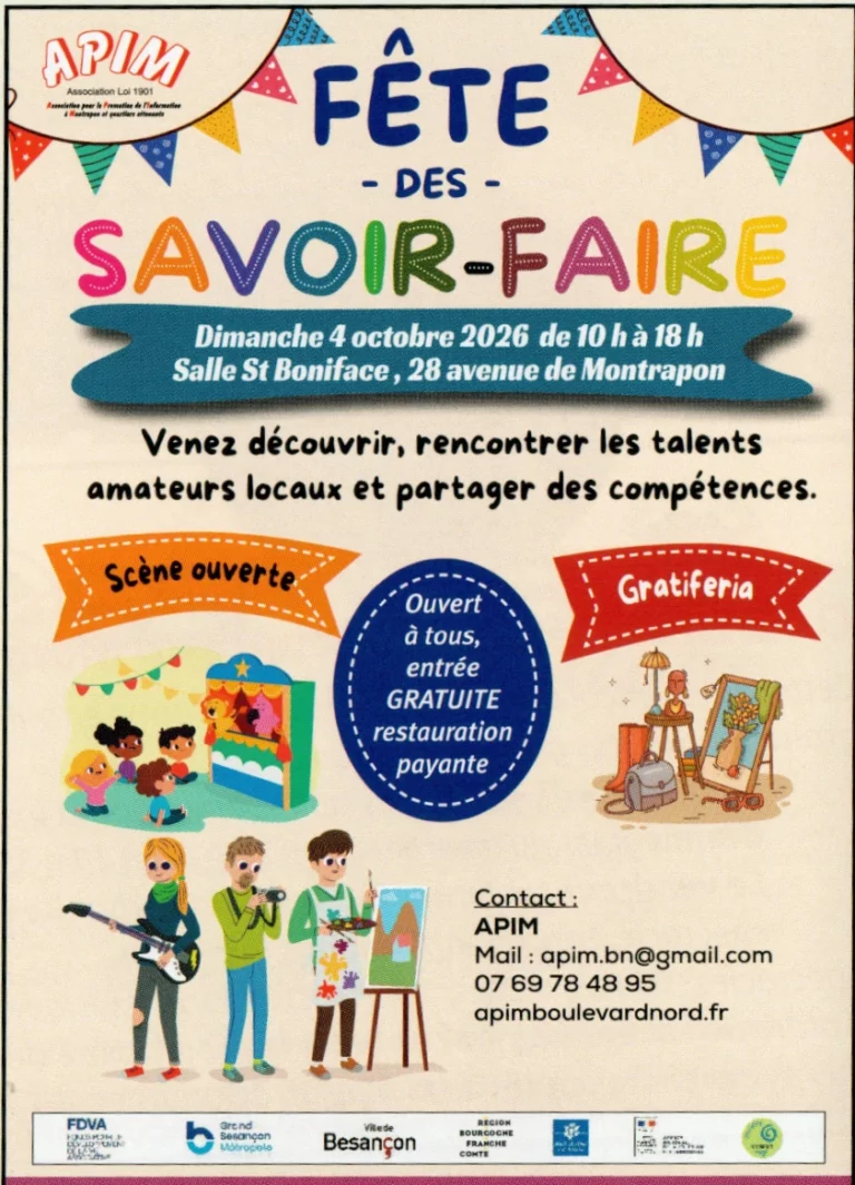 FÊTE des SAVOIR-FAIRE dimanche 4 octobre 2026