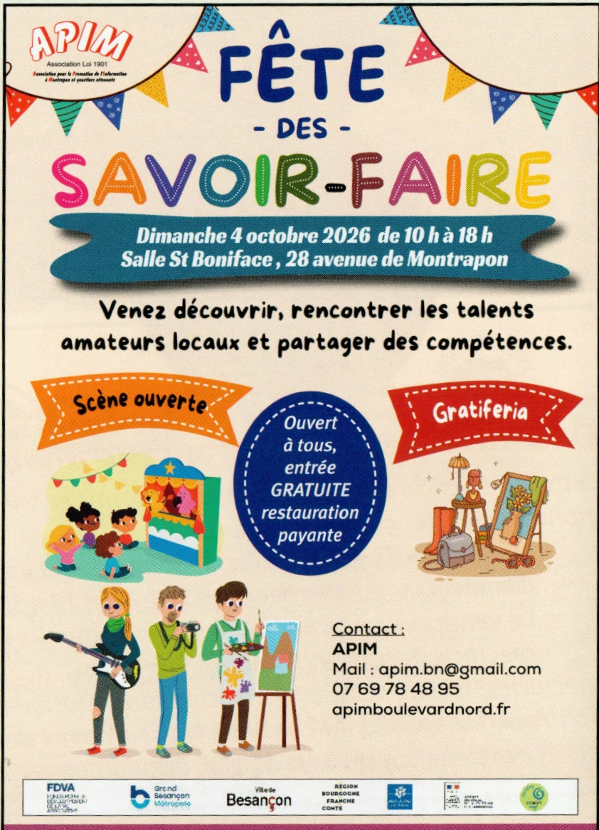 FÊTE des SAVOIR-FAIRE dimanche 4 octobre 2026