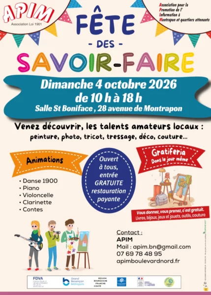 FÊTE des SAVOIR-FAIRE dimanche 4 octobre 2026
